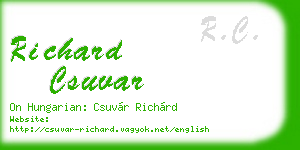 richard csuvar business card